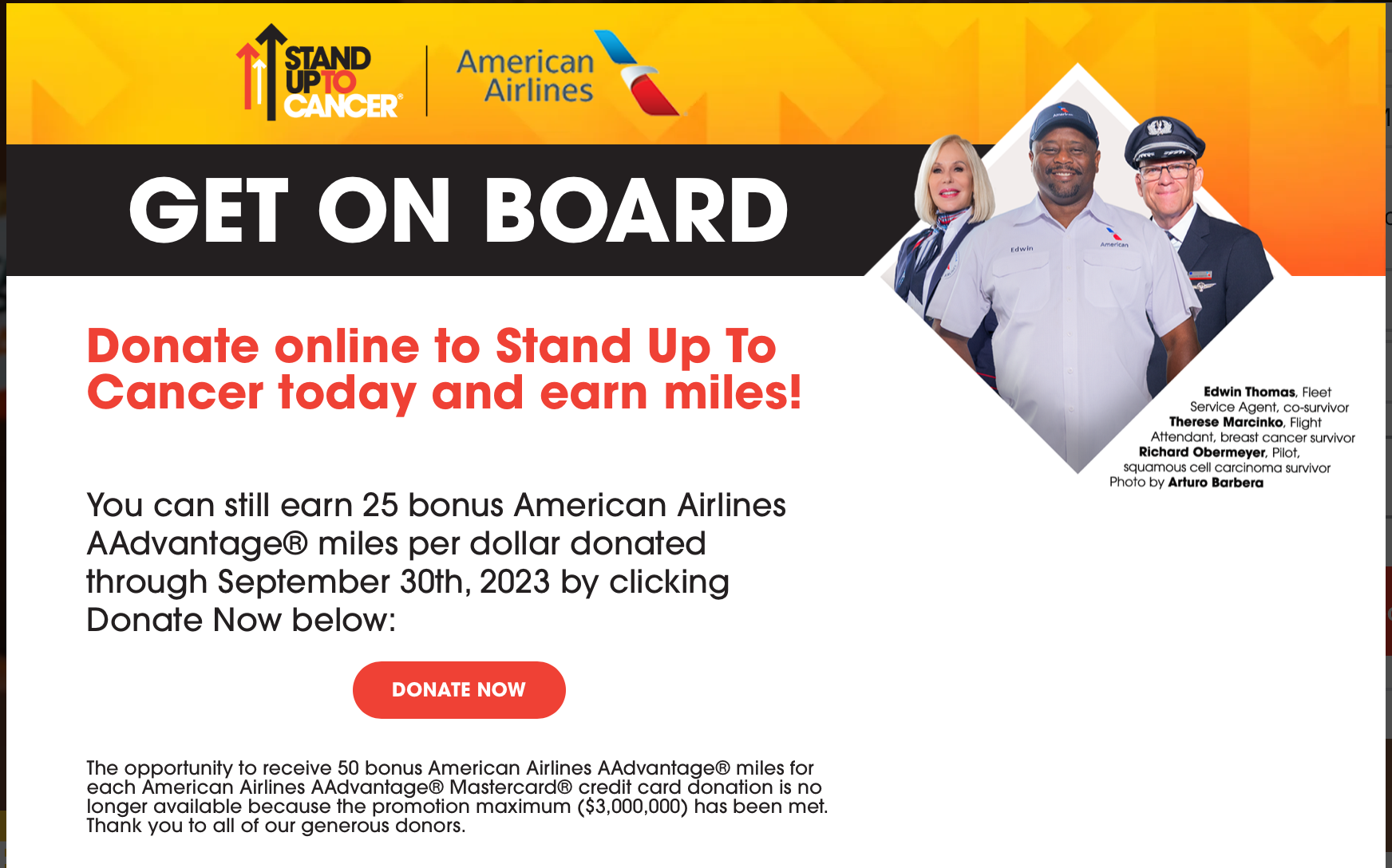 Get up to 50X American Airlines miles per donation